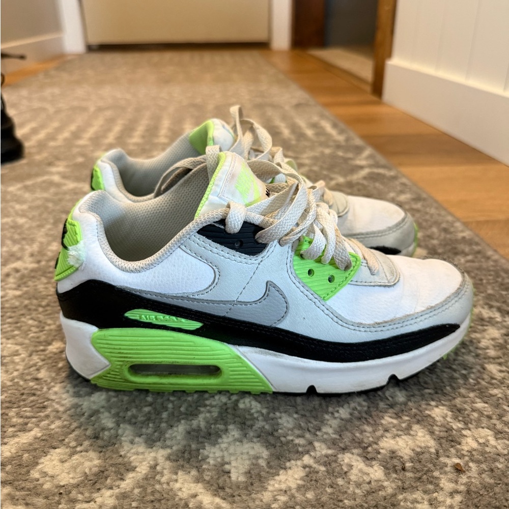 Nike Kids Sneakers - White and Neon Green